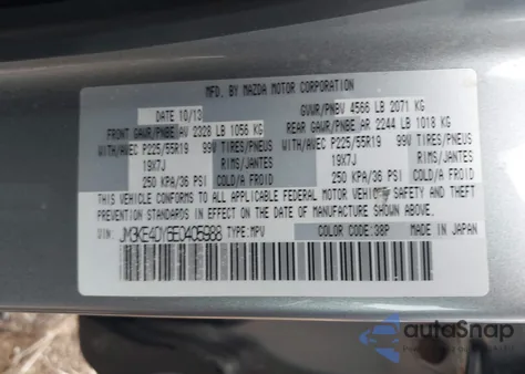 2014 Mazda Cx-5 Grand Touring from USA, damaged, VIN JM3KE4DY6E0405988